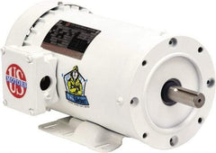 US Motors - 3 hp, TEFC Enclosure, No Thermal Protection, 3,490 RPM, 208-230/460 Volt, 60 Hz, Three Phase Premium Efficient Motor - Size 145 Frame, C-Face with Base Mount, 1 Speed, Double Sealed Ball Bearings, 8.1-7.2/3.6 Full Load Amps, F Class Insulation - Industrial Tool & Supply