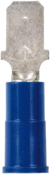 3M - 16 to 14 AWG, Vinyl, Partially Insulated, Male Wire Disconnect - 1/4 Inch Wide Tab, Blue, RoHS 2011/65/EU Compliant - Industrial Tool & Supply