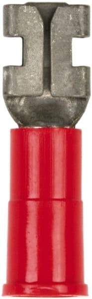 3M - 22 to 18 AWG, Vinyl, Partially Insulated, Female Wire Disconnect - 3/16 Inch Wide Tab, Red, RoHS 2011/65/EU Compliant - Industrial Tool & Supply