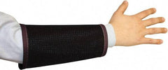 PRO-SAFE - Size L, Maroon & Black Cane Mesh Sleeve - 9" Long Sleeve, Cut Resistance Level 4, Hook & Loop - Industrial Tool & Supply