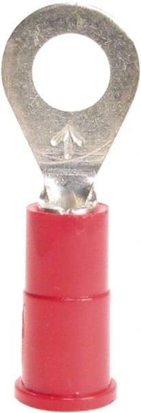 3M - 22-18 AWG Partially Insulated Crimp Connection Circular Ring Terminal - #10 Stud, 0.93" OAL x 0.31" Wide, Copper Contact - Industrial Tool & Supply
