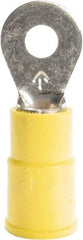 3M - 12-10 AWG Partially Insulated Crimp Connection Circular Ring Terminal - 1/4" Stud, 1.26" OAL x 0.53" Wide, Copper Contact - Industrial Tool & Supply