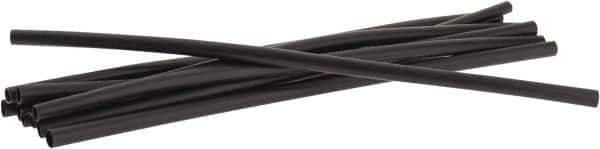 3M - 6" Long, 2:1, Polyolefin Heat Shrink Electrical Tubing - Black - Industrial Tool & Supply