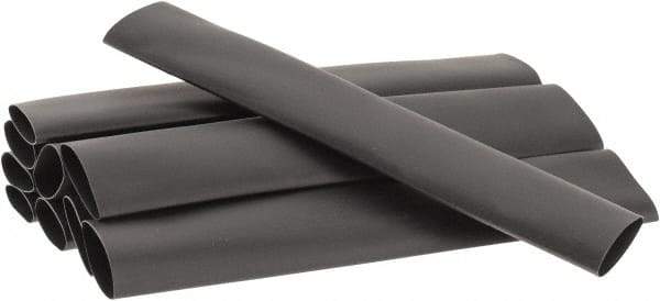 3M - 6" Long, 2:1, Polyolefin Heat Shrink Electrical Tubing - Black - Industrial Tool & Supply