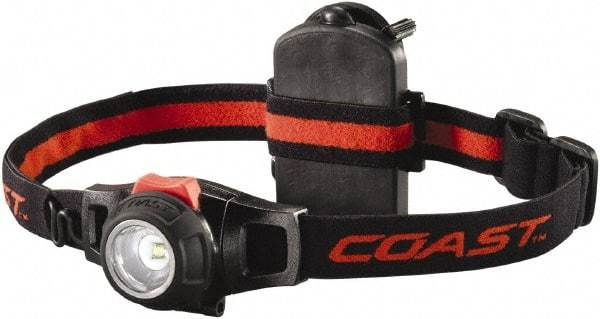 Coast Cutlery - White LED Bulb, 285 Lumens, Hands-free Flashlight - Black Plastic Body, 3 AAA Alkaline Batteries Included - Industrial Tool & Supply