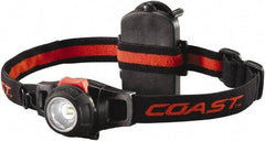 Coast Cutlery - White LED Bulb, 285 Lumens, Hands-free Flashlight - Black Plastic Body, 3 AAA Alkaline Batteries Included - Industrial Tool & Supply