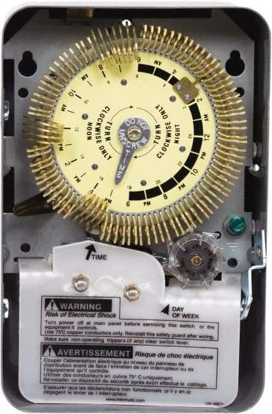 Intermatic - 24 hr with Day Skipper Indoor Analog Electromechanical Timer - 96 On/Off per Day, 480 VAC, 60 Hz, - Industrial Tool & Supply