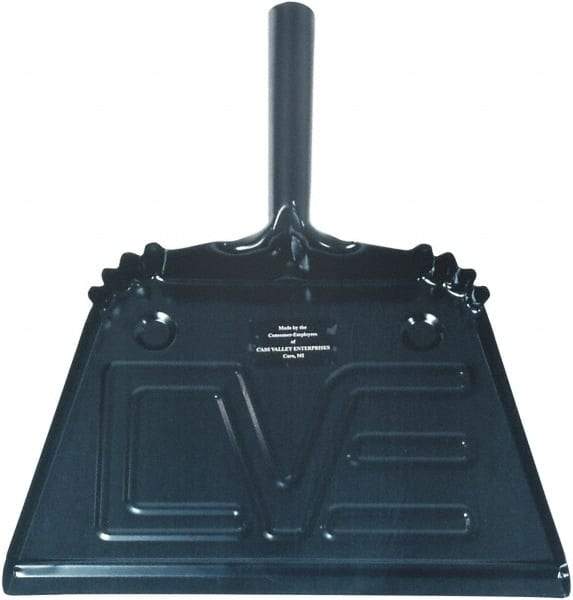 Ability One - 13" Wide Handheld Dustpan - Steel Body, 4" Handle, Black - Industrial Tool & Supply