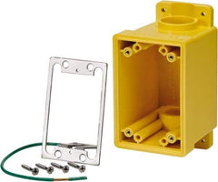 Leviton - 1 Gang, (2) 1" Knockouts, PVC Rectangle Outlet Box - 152.4mm Overall Height x 79.4mm Overall Width x 88.9mm Overall Depth - Industrial Tool & Supply