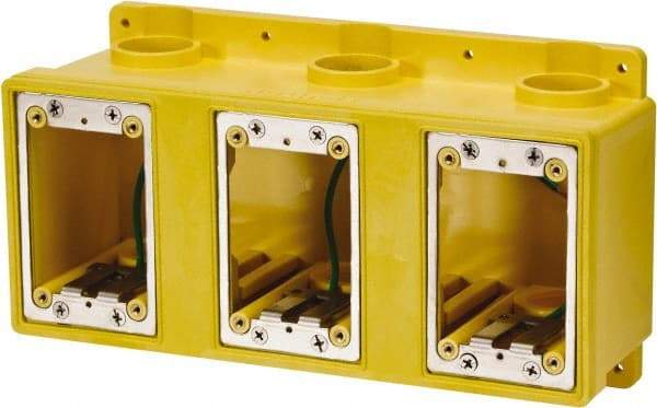 Leviton - 3 Gang, (6) 1" Knockouts, PVC Rectangle Outlet Box - 276.2mm Overall Height x 3-1/2" Overall Depth - Industrial Tool & Supply