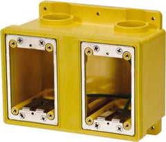 Leviton - 2 Gang, (4) 1" Knockouts, PVC Rectangle Outlet Box - 177.8mm Overall Height x 7" Overall Width x 3-1/2" Overall Depth - Industrial Tool & Supply