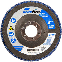 ‎4-1/2 × 7/8″ BlueFire Fiberglass HD Flat Flap Disc Type 27 P80 Grit R884P1 Zirconia Alumina - Industrial Tool & Supply