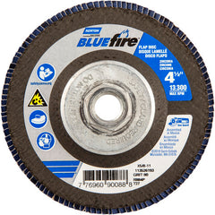 ‎4-1/2 × 5/8 - 11″ BlueFire Fiberglass HD Flat Flap Disc Type 27 P80 Grit R884P1 Ceramic Alumina - Industrial Tool & Supply