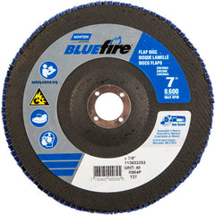 7 × 7/8″ BlueFire Fiberglass HD Flat Flap Disc Type 27 P40 Grit R884P1 Zirconia Alumina - Industrial Tool & Supply