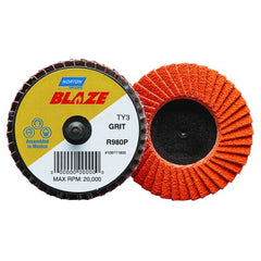 2″ Blaze Plastic Flat Mini Flap Disc TR (Type III) Type 27 36 Grit R980P Premium Ceramic Alumina - Industrial Tool & Supply