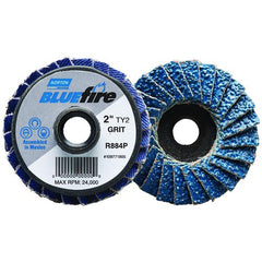 3″ BlueFire Plastic Flat Mini Flap Disc TS (Type II) Type 27 P36 Grit R884P1 Zirconia Alumina - Industrial Tool & Supply