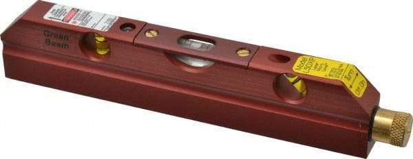 Laser Tools Co. - 1 Beam 500' Max Range Torpedo Laser Level - Green Beam, 1/8" at 100' Accuracy, 6-3/4" Long x 1-3/8" Wide x 5/8" High, Battery Not Included - Industrial Tool & Supply