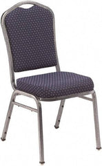 NPS - Fabric Navy Blue Stacking Chair - Silver Frame, 17" Wide x 23" Deep x 36" High - Industrial Tool & Supply