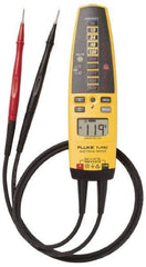 Fluke - 10.2 VAC/VDC to 600 VAC/VDC, Voltage Tester - LCD and LED Display, +/-2% Basic DC Accuracy, AAA Power Supply - Industrial Tool & Supply