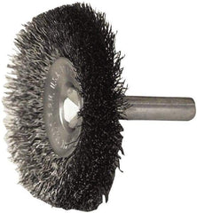 Weiler - 2" OD, 1/4" Shank Diam, Steel Wheel Brush - 1/2" Trim Length, 0.008" Filament Diam, 20,000 RPM - Industrial Tool & Supply