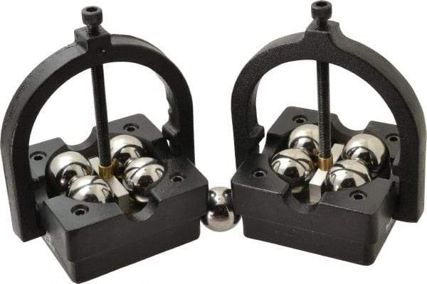 SPI - 3/16 to 15" Capacity, 90° Angle, Cast Iron Ball Bearing V-Block - 4-3/4" Long x 4-3/4" x 1-5/8" Wide, Sold as 2 Block Set - Industrial Tool & Supply