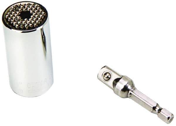 Gator Grip - 3/8" Drive, 1/4" Socket, Self Adusting Socket - 6 Points, 2" OAL - Industrial Tool & Supply