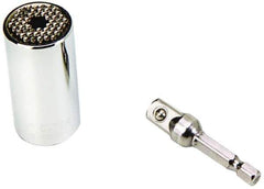 Gator Grip - 3/8" Drive, 1/4" Socket, Self Adusting Socket - 6 Points, 2" OAL - Industrial Tool & Supply