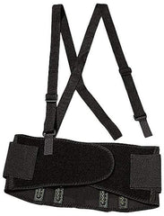 Ergodyne - Size 2XL, Spandex Belt with Adjustable Shoulder Straps - 42 to 46" Waist, Detachable Strap, Black - Industrial Tool & Supply