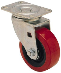 Albion - 3" Diam x 1-1/4" Wide x 3-3/16" OAH Top Plate Mount Swivel Caster - Polyolefin, 270 Lb Capacity, Plain Bearing, 2-1/2 x 3-5/8" Plate - Industrial Tool & Supply