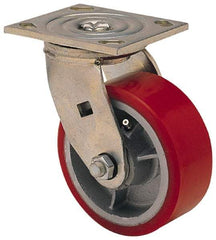 Albion - 6" Diam x 2" Wide x 7-1/4" OAH Top Plate Mount Swivel Caster - Phenolic, 900 Lb Capacity, Roller Bearing, 3-7/8 x 4-1/2" Plate - Industrial Tool & Supply