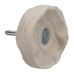 Made in USA - 3" Diam x 3/4" Thick, Loose Sewn Mounted Buffing Wheel - Industrial Tool & Supply