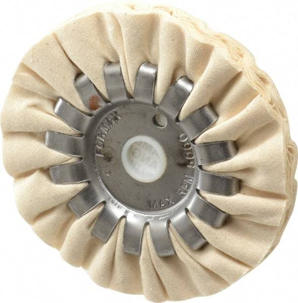 Made in USA - 4" Diam x 1/2" Thick Unmounted Buffing Wheel - 14 Ply, Bias Cut, 1/2" Arbor Hole - Industrial Tool & Supply