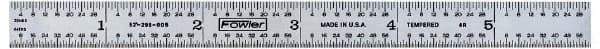 Fowler - 48" Long, 1/64, 1/32, 1/16, 1/8" Graduation, Rigid Steel Rule - 4R Graduation Style, Silver - Industrial Tool & Supply