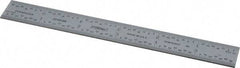 Fowler - 6" Long, 1/64, 1/32, 1/16, 1/8" Graduation, Rigid Steel Rule - 4R Graduation Style, Silver - Industrial Tool & Supply