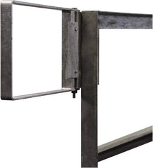 PRO-SAFE - Carbon Steel Self Closing Rail Safety Gate - Fits 22 to 24-1/2" Clear Opening, 1-1/2" Wide x 12" Door Height, Gray - Industrial Tool & Supply