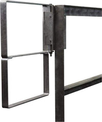 PRO-SAFE - Carbon Steel Self Closing Rail Safety Gate - Fits 22 to 24-1/2" Clear Opening, 1-1/2" Wide x 22" Door Height, Gray - Industrial Tool & Supply