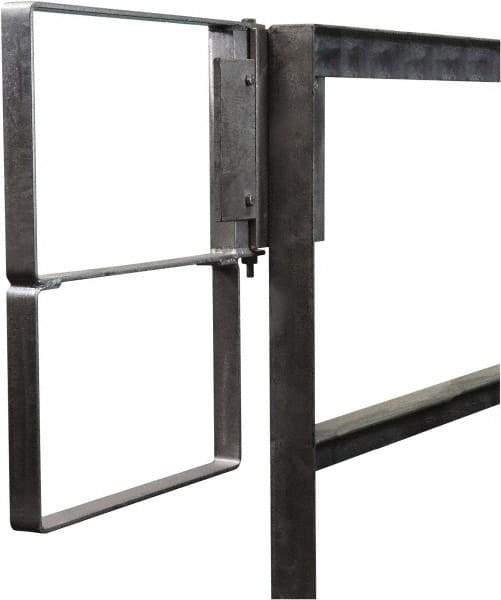 PRO-SAFE - Carbon Steel Self Closing Rail Safety Gate - Fits 25 to 27-1/2" Clear Opening, 1-1/2" Wide x 22" Door Height, Gray - Industrial Tool & Supply