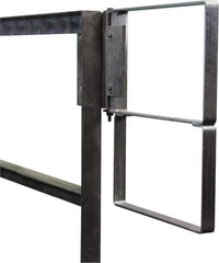 PRO-SAFE - Carbon Steel Self Closing Rail Safety Gate - Fits 22 to 24-1/2" Clear Opening, 1-1/2" Wide x 22" Door Height, Gray - Industrial Tool & Supply