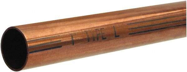 Mueller Industries - 2' Long, 7/8" OD x 3/4" ID, Grade C12200 Copper Water (L) Tube - 0.045" Wall Thickness, 0.455 Ft/Lb - Industrial Tool & Supply