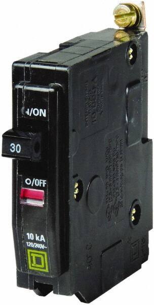 Square D - 30 Amp, 240 VAC, 1 Pole, Bolt On Miniature Circuit Breaker - 14-8 AWG - Industrial Tool & Supply
