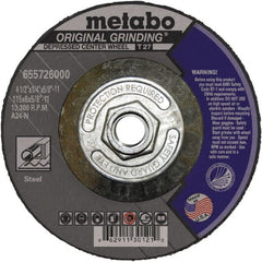 Metabo - Depressed-Center Wheels Wheel Diameter (Inch): 4 Wheel Thickness (Decimal Inch): 0.0400 - Industrial Tool & Supply