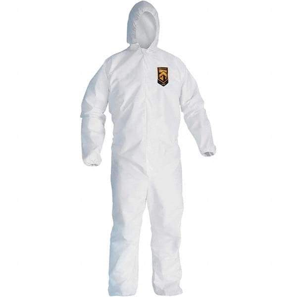 KleenGuard - Size XL Polypropylene General Purpose Coveralls - White, Zipper Closure, Elastic Cuffs, Elastic Ankles, Serged Seams - Industrial Tool & Supply