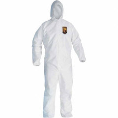 KleenGuard - Size 2XL Polypropylene General Purpose Coveralls - White, Zipper Closure, Elastic Cuffs, Elastic Ankles, Serged Seams - Industrial Tool & Supply