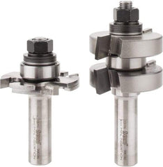 Freud - 1/4" Cut Diam, 1.3438" Length of Cut, 0 Flute Tongue & Groove Edge Profile Router Bit - Carbide-Tipped, 1/2" Shank Diam, 3-1/4" OAL, Proprietary Coating - Industrial Tool & Supply
