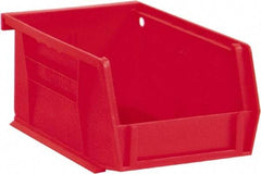 Durham - 5-7/16" Deep, Red Plastic Hang and Stack Bins - 3" High x 4-3/16" Wide x 5-7/16" Long - Industrial Tool & Supply