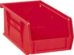 Durham - 7-7/16" Deep, Red Plastic Hang and Stack Bins - 3" High x 4-3/16" Wide x 7-7/16" Long - Industrial Tool & Supply