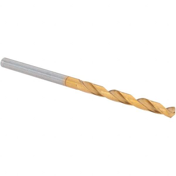 Guhring - 3.1mm 118° High Speed Steel Jobber Drill - TiN Finish, Right Hand Cut, Spiral Flute, Straight Shank, 65mm OAL, Standard Point - Industrial Tool & Supply