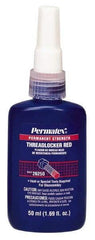 Permatex - 50 mL Bottle, Red, High Strength Liquid Threadlocker - Series 262, 24 hr Full Cure Time, Hand Tool, Heat Removal - Industrial Tool & Supply