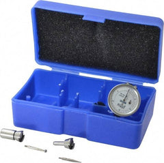 Fowler - 0.06 Inch Range, 0.0005 Inch Dial Graduation, Vertical Dial Test Indicator - 1 Inch White Dial, 0-15-0 Dial Reading - Industrial Tool & Supply