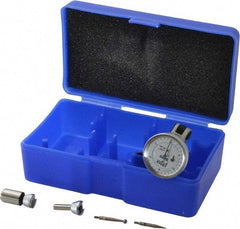 Fowler - 0.06 Inch Range, 0.001 Inch Dial Graduation, Vertical Dial Test Indicator - 1 Inch White Dial, 0-15-0 Dial Reading - Industrial Tool & Supply